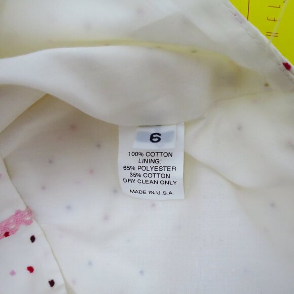 NWT Helen Wang Pink Swiss Dots Trumpet Skirt with Embroidered Seam Detail - Picture 4 of 14